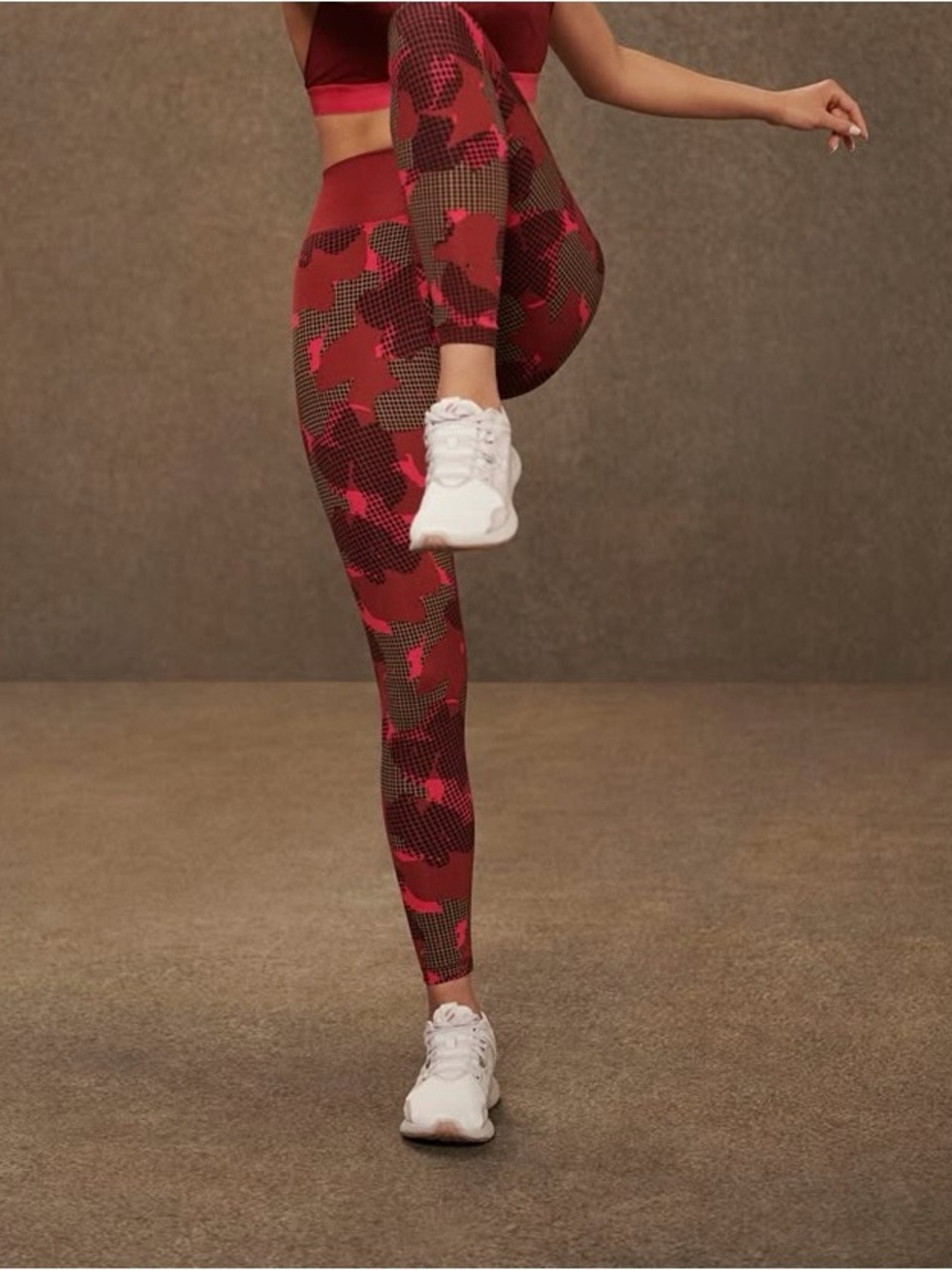 ADIDAS Red Camo Sports Set with Geometric Detail